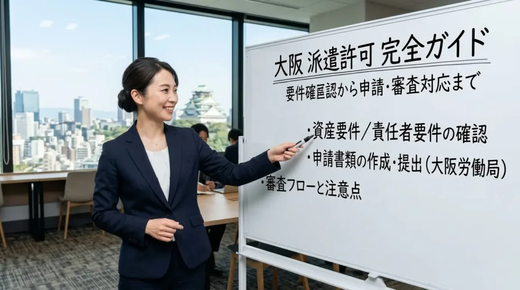 大阪で派遣事業の許可を取るにはを解説する画像
